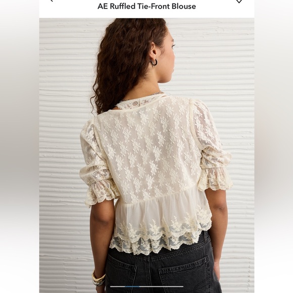 AE Ruffled Tie-Front Blouse - Picture 3 of 5